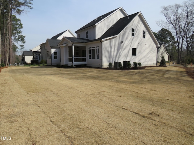 view of front of home with central AC