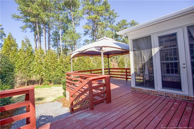 deck with a gazebo