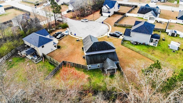 aerial view with a residential view