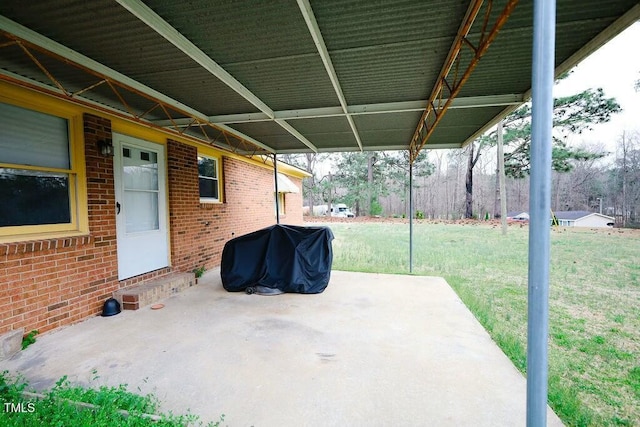 view of patio featuring grilling area