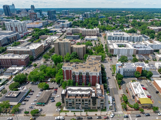 bird's eye view with a city view