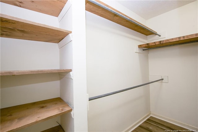 spacious closet featuring wood finished floors