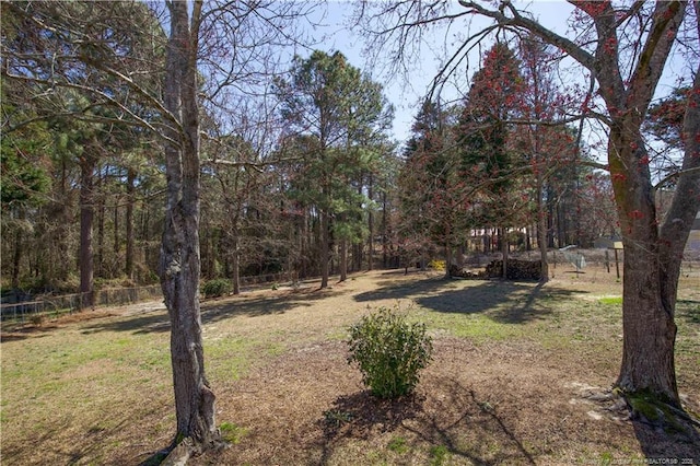 view of yard with fence