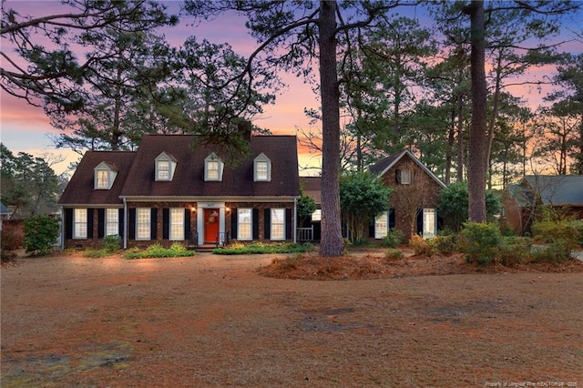 view of new england style home