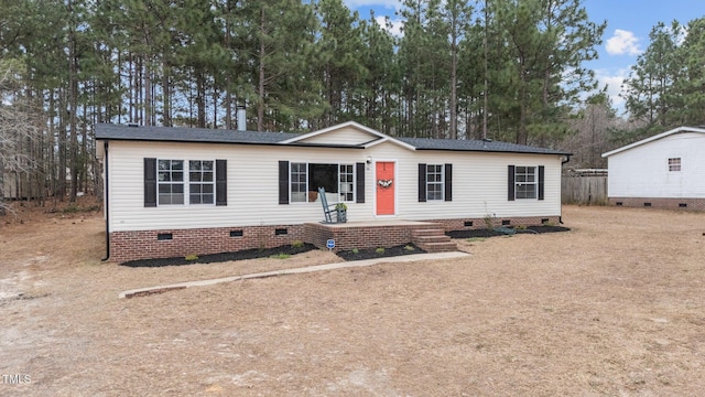 manufactured / mobile home with crawl space