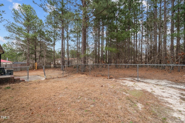 view of yard featuring fence private yard