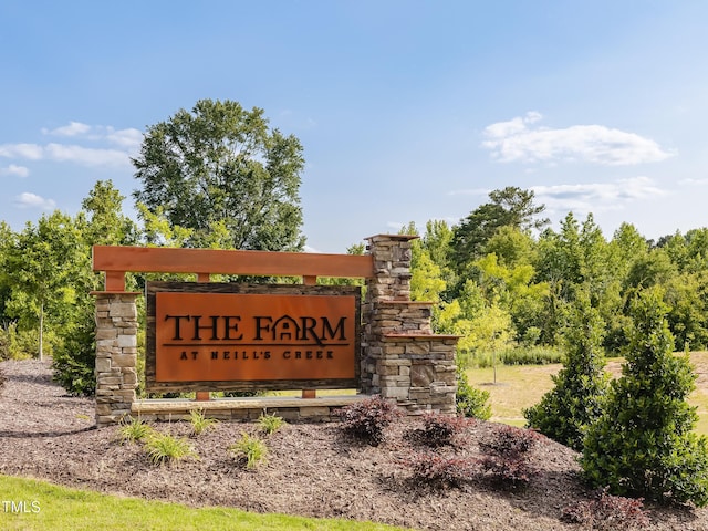 view of community sign