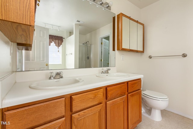 1009 Limeberry Ct, Clayton, NC 27520 - full bathroom featuring a shower stall, toilet, a sink, and visible vents
