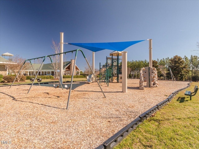 view of community jungle gym