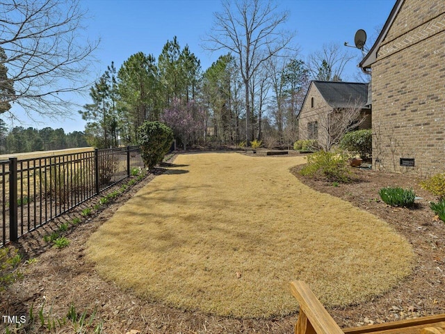 view of yard with fence