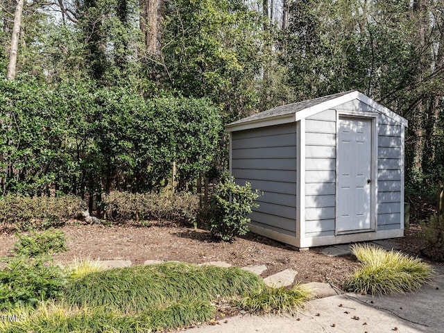 view of shed