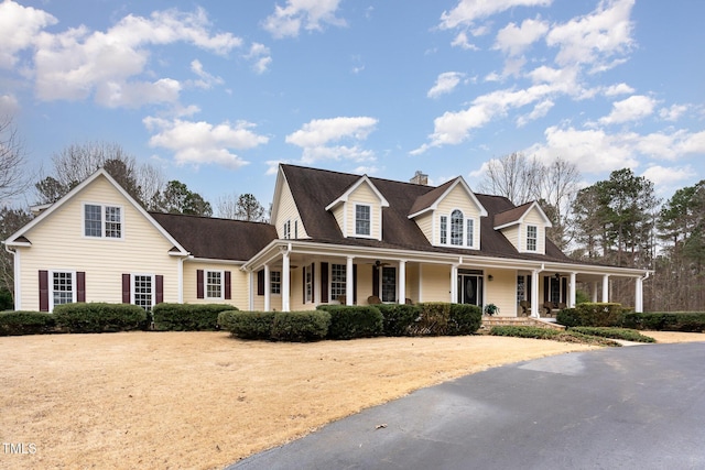 view of front of home featuring covered porch