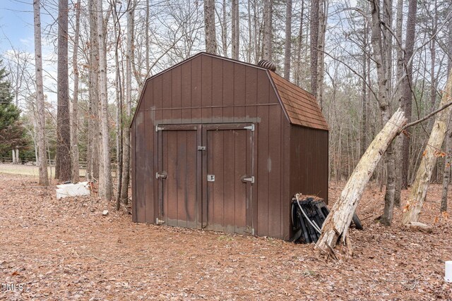 view of shed