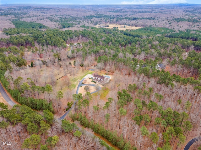 aerial view featuring a forest view