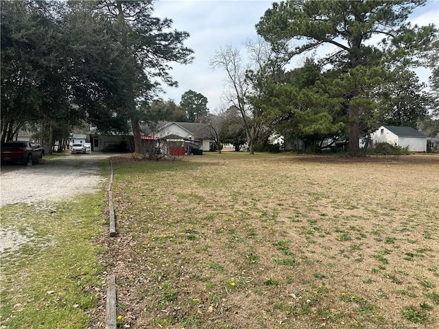 view of yard featuring driveway