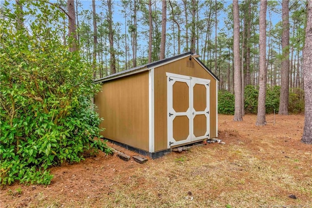 view of shed