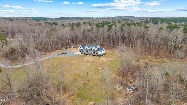 aerial view with a forest view