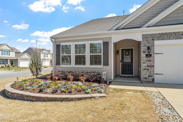 entrance to property with a garage