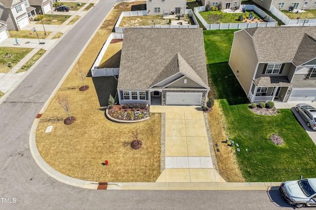 drone / aerial view featuring a residential view