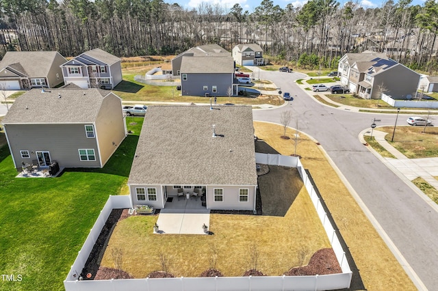 bird's eye view with a residential view