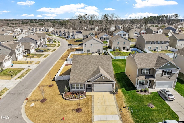 bird's eye view with a residential view