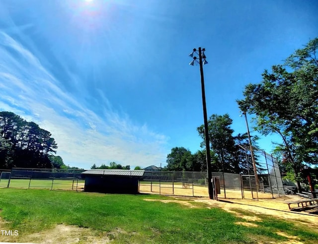 view of yard with fence