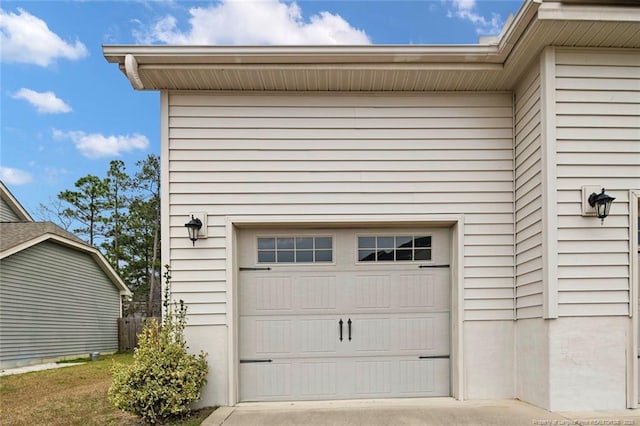 garage with driveway