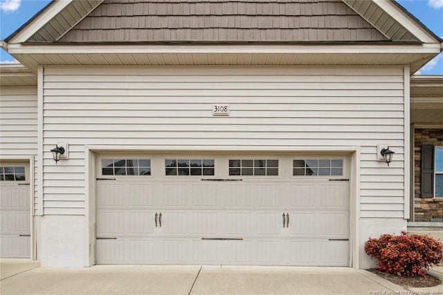 garage with driveway