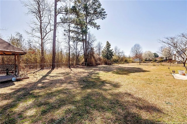 view of yard with fence