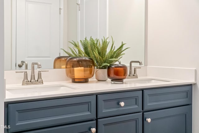 bathroom featuring a sink and double vanity