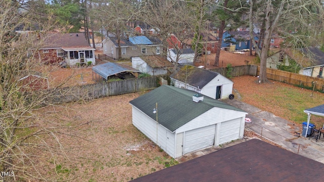 aerial view with a residential view