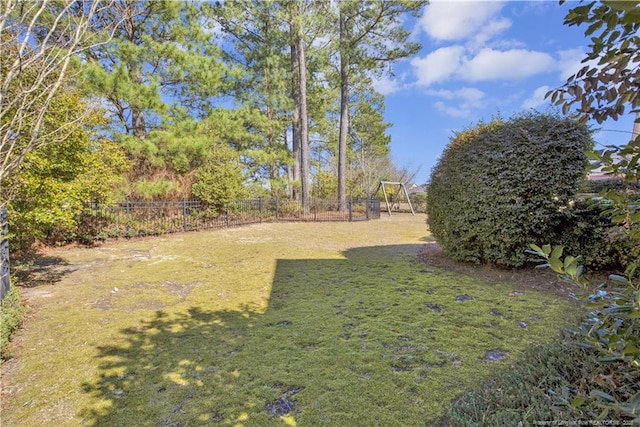 view of yard with fence