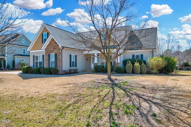 1624 Struble Cir, Willow Springs, NC 27592 - view of front of house with stone siding