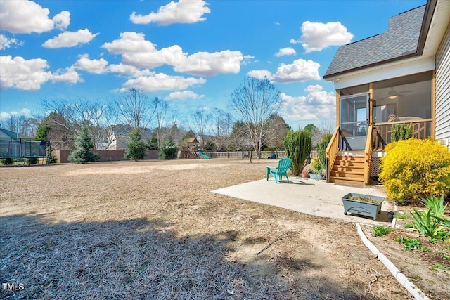 1624 Struble Cir, Willow Springs, NC 27592 - view of yard with a playground and a sunroom