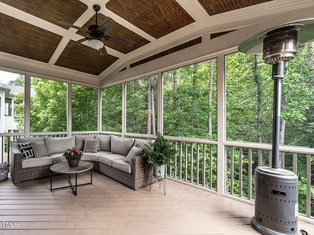 730 Toms Creek Rd, Cary, NC 27519 - sunroom with an outdoor hangout area and ceiling fan