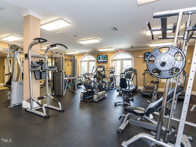 730 Toms Creek Rd, Cary, NC 27519 - gym featuring baseboards and visible vents