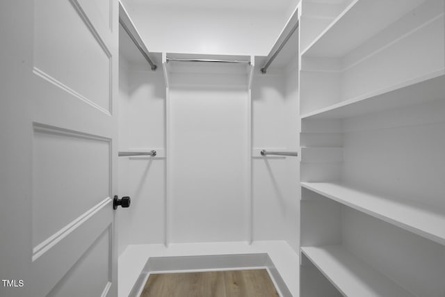 spacious closet with wood finished floors