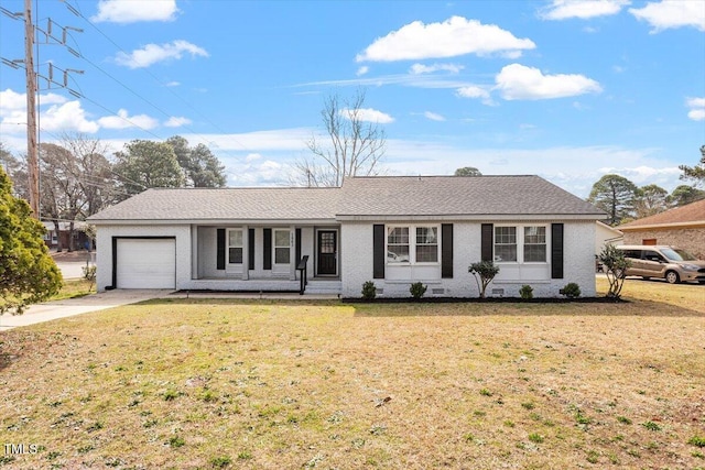 1803 Saint Paul Ave, Fayetteville, NC 28304 - single story home with an attached garage, concrete driveway, and a front lawn
