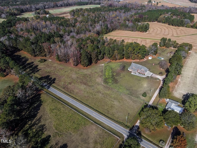 aerial view with a rural view