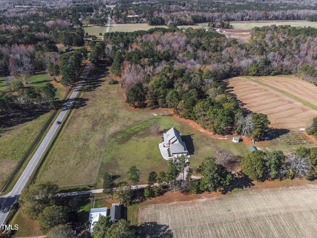 drone / aerial view featuring a rural view