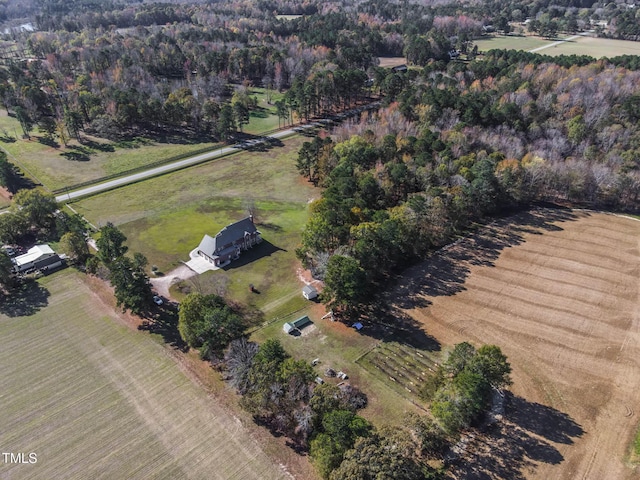 drone / aerial view featuring a rural view