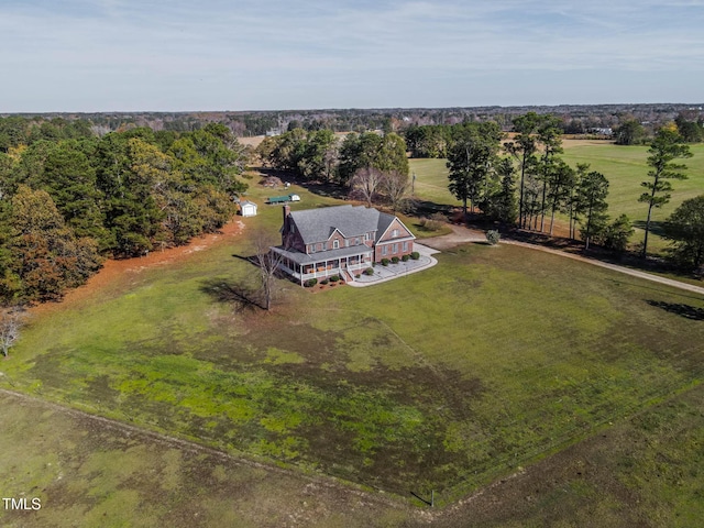 bird's eye view with a rural view