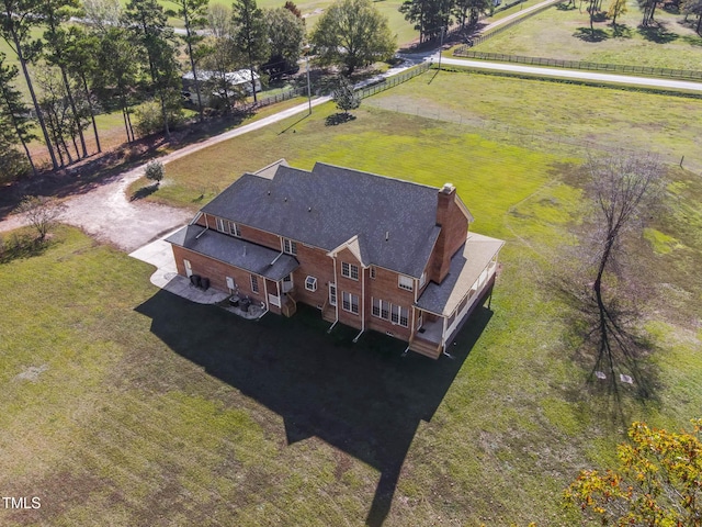 bird's eye view with a rural view