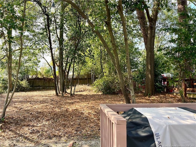 view of yard with fence