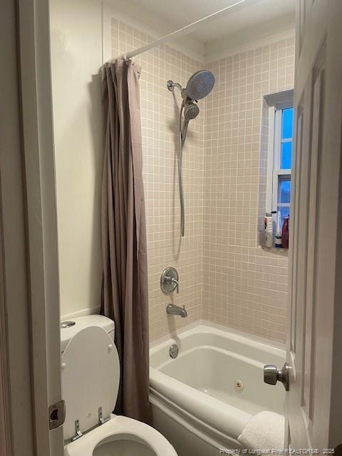 41 Lenor Dr, Lumberton, NC 28360 - full bath featuring toilet and shower / bath combo with shower curtain