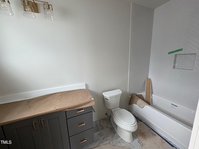 3405 Makers Cir, Raleigh, NC 27612 - bathroom featuring toilet, vanity, and tub / shower combination