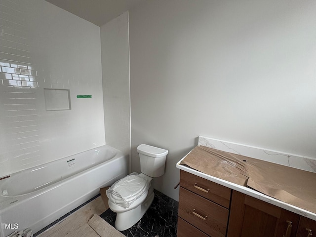 3405 Makers Cir, Raleigh, NC 27612 - bathroom featuring toilet,  shower combination, and vanity