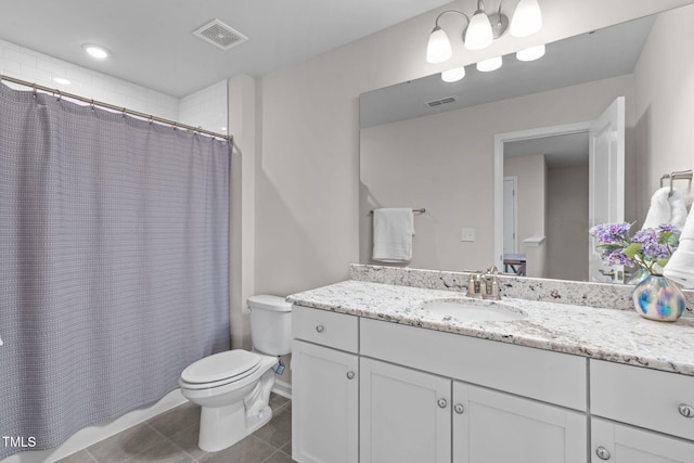 656 Dallas Rose Dr, Wendell, NC 27591 - bathroom with tile patterned flooring, vanity, visible vents, and toilet
