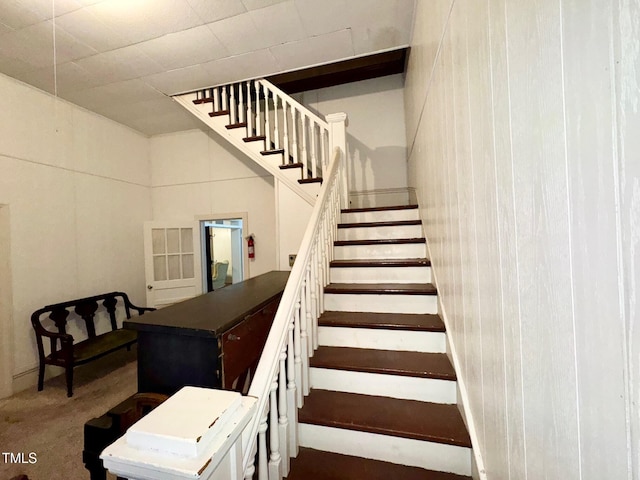 4715 Jacksontown Rd, Manson, NC 27553 - stairway with carpet floors