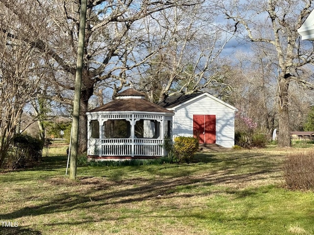 4715 Jacksontown Rd, Manson, NC 27553 - view of outdoor structure featuring a gazebo